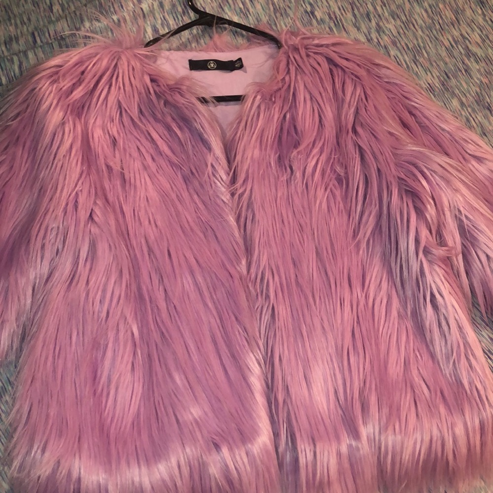 Lilac faux fur jacket